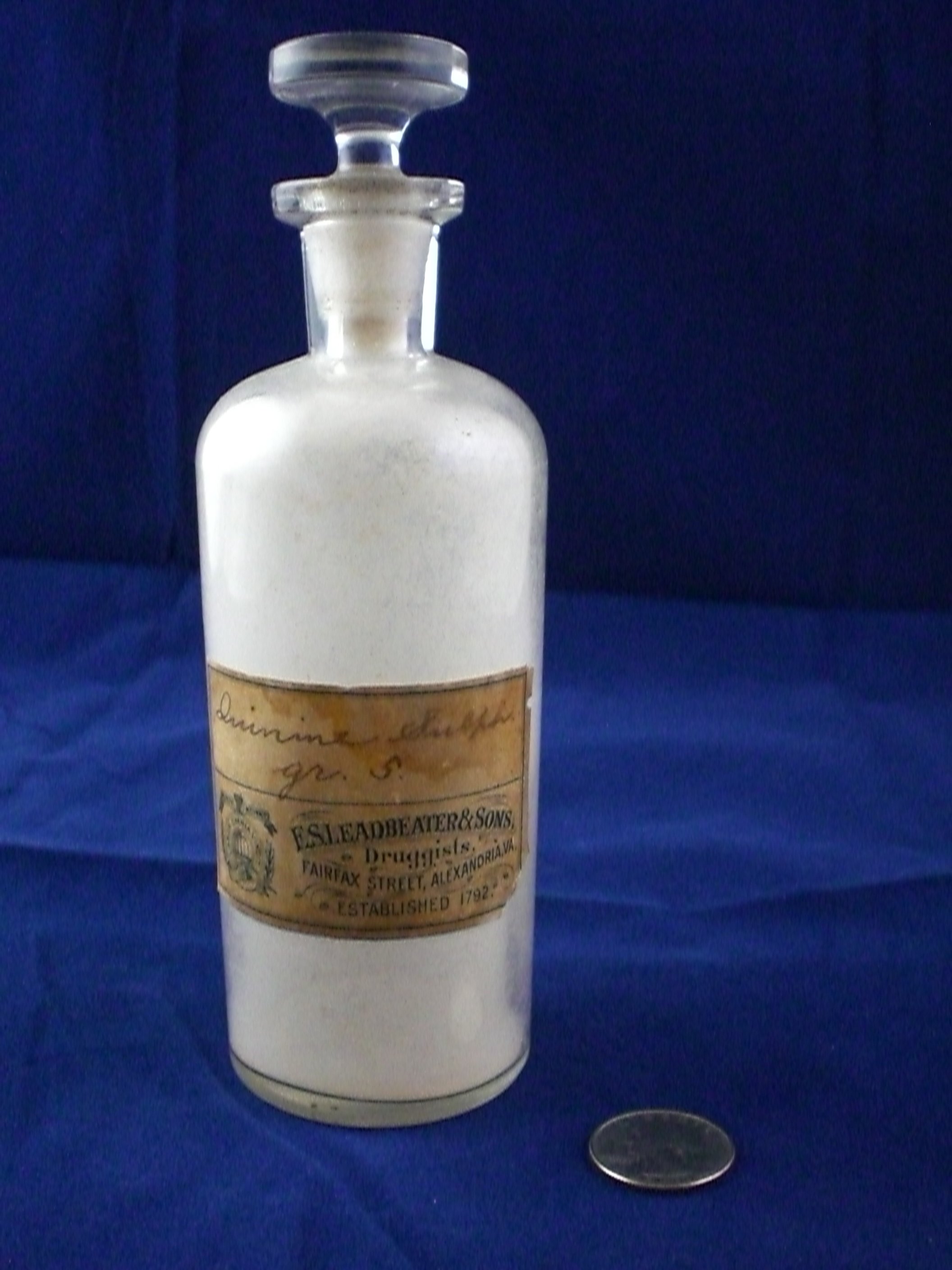Quinine sulfate Stabler Leadbeater apothecary
